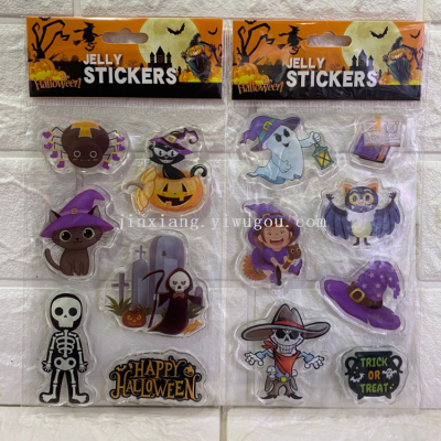 Pumpkin Ghost Festival Halloween Gift Window Stickers 3d Decoration Glass Sticker Halloween Jelly Stickers