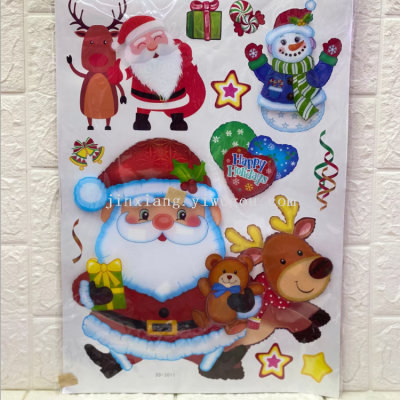 Christmas Santa Claus Festival Dress up Decoration Wall Stickers 3D decal Stickers