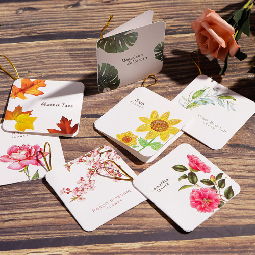 168张金丝线贺卡带挂绳情人节鲜花店礼品贺卡生日祝福留言小卡片