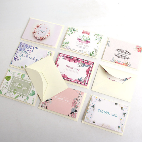 厂家直销高端感谢卡带信封鲜花店留言贺卡生日祝福商务留言小卡片