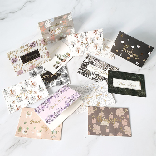 厂家直销 120张韩版烫金贺卡情人节鲜花店留言卡商务祝福卡片批发