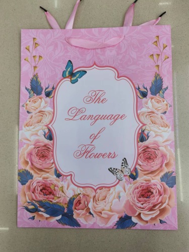 新157克铜版纸花草系列礼品袋，纸袋，手提袋