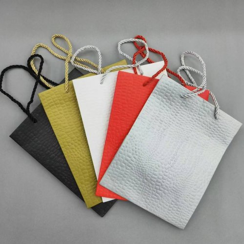 新新款210克白卡纸压纹系列礼品袋