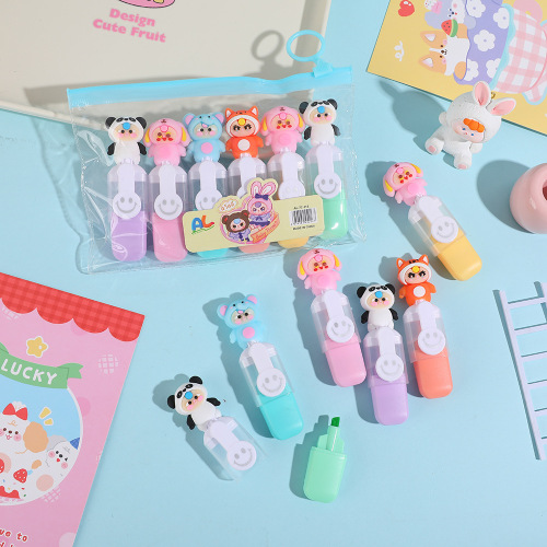 可爱Baby Three娃三岁迷你笑脸荧光笔学生绘画划重点标记笔礼品