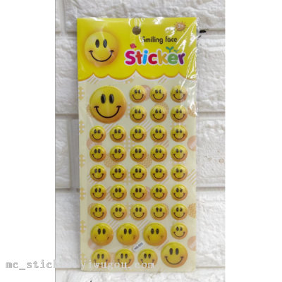 Hq Gilding Smiley Face Bubble Sticker Diy Stickers Gilding Stickers Concave-Convex Stick