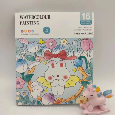 WX-HQ Paint Watercolor Painting Coloring Book Painting Book DIY Stickers