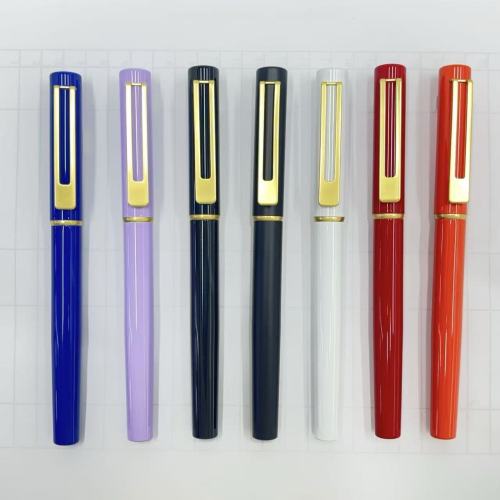 厂家批发跨境货源金属笔签字笔 多色金属宝珠笔插套镂空笔夹