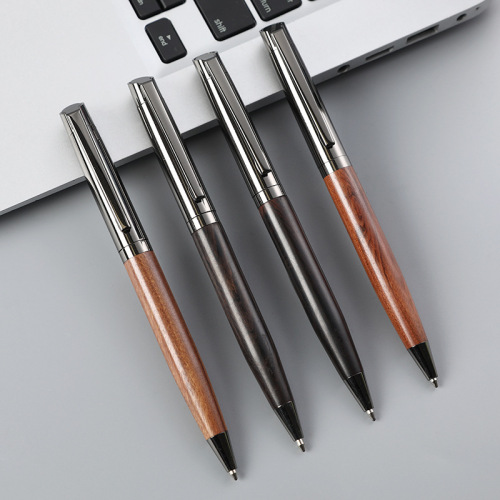 厂家批发跨境货源金属笔签字笔 斜口木质圆珠笔 定做logo