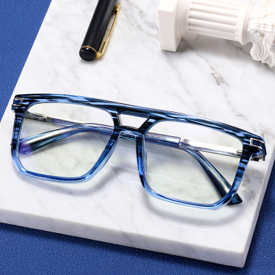 93510 Fashion New Men's Glasses Double Bridge Blocking Blue Light Optical Frame Glasses Optical Manufacturer