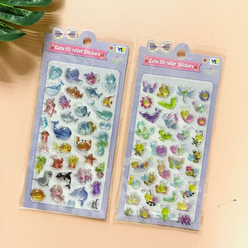 卡通水晶立体浮雕贴纸手机贴文具贴随意贴