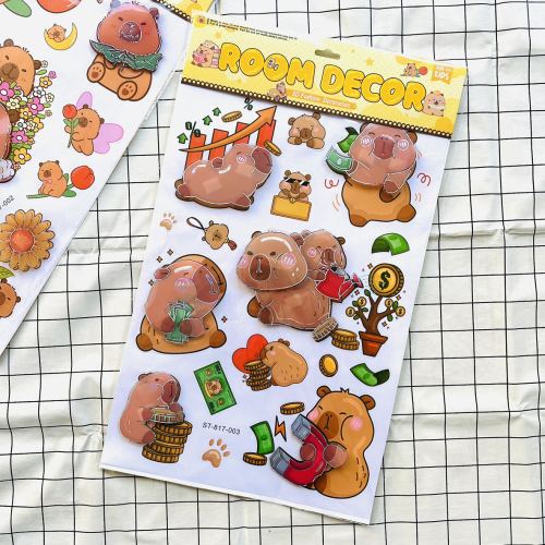 卡皮吧啦立体3D装饰贴纸儿童房厨房冰箱贴