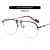 Hot Semi-rimless Glasses Metal Sunglasses New UV Protection Street Snap Sunglasses Clear Lens Glasses