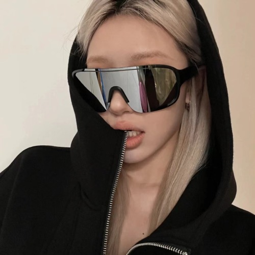 cross-border new arrival outdoor sports glasses for riding windproof colorful mountaineering sunshade white mercury sunglasses one-piece sunglasses