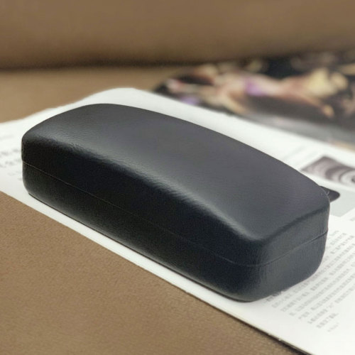 2024 new optical frames leather storage box large capacity simple fashion anti-pressure black sunglasses case wholesale