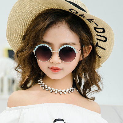 Factory Direct Sales Children's Metal Lace Sunglasses Prince Temple Trendy Child Flower Sunglasses B112