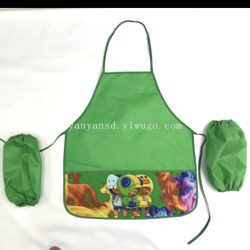 baby bib cartoon apron ceramic painting apron， polyester apron， sve apron