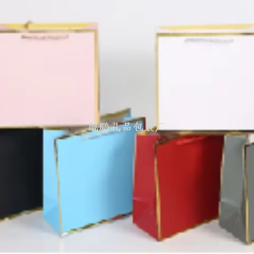 gilding edge monochrome white cardboard quality gift packaging bag in stock can be customized
