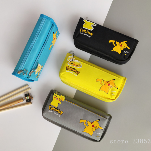 Cartoon Pencil Case Anime Pikachu Elementary Students‘ Pencil Bag Large Capacity Cute Stationery Box Middle School Student Stationery Pack