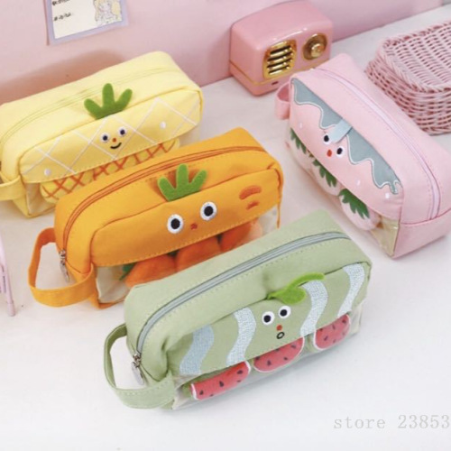 fruit and vegetable paradise cartoon plush pencil case wind pencil case junior high school stationery box japanese primary and secondary school students
