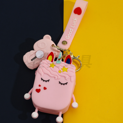 Pink Cartoon Wallet Keychain