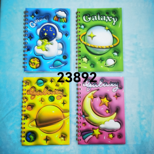 3d cartoon twin coil flip loose leaf notebook animal fruit planet notepad campus student diary book