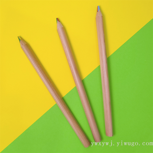 四色同芯彩色铅笔原木色高级椴木彩铅 儿童绘画礼品厂家批发