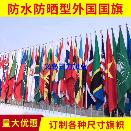 flag of the 4 th sports meeting the flags of all countries in the world are available. each national flag has an advertising flag on the 1st and 8 th.