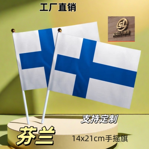 finland no. 8 14 x21cm hand signal flag colorful flags small flags flags all over the world
