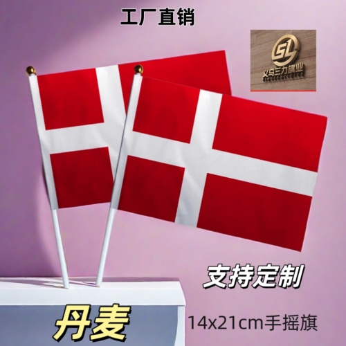 denmark no. 8 14 x21cm hand signal flag colorful flags flag customization of national flags