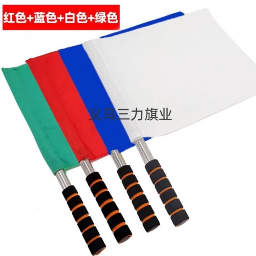 白旗令旗田径裁判巡边旗足球旗子红黄绿发交通指挥旗信号小旗