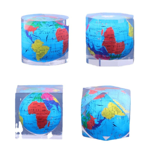 5cm Crystal Earth Paperweight Acrylic Water Mill Globe Football Earth Transparent Globe 
