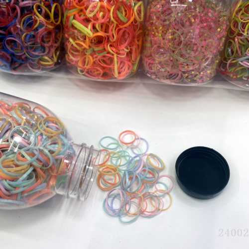 disposable thickened small rubber band strong pull continuous color hair ring bottle packaging