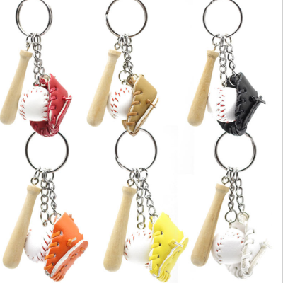 2cm Baseball Three-Piece Set Pendant Gift Baseball Three-in-One Keychain Fashion Car Pendant Souvenir Factory