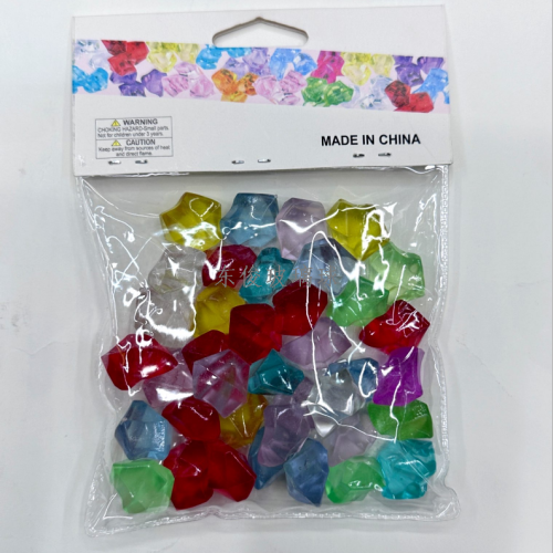 透明OPP袋包装彩色亚力克幸运石 用途多样 东俊玻璃球现货供应