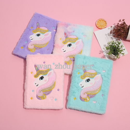 Factory Direct Sales New Cute Unicorn Series Plush Handmade Notebook journal Book Stationery Gifts