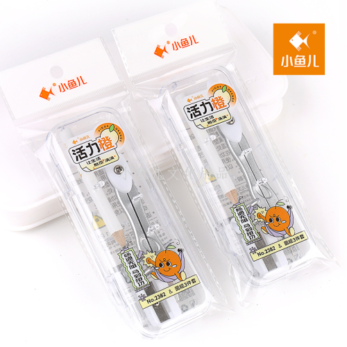 small fish 2382/2b pencil clip zinc alloy bag single gauge （vibrant orange） （288 sets/piece）