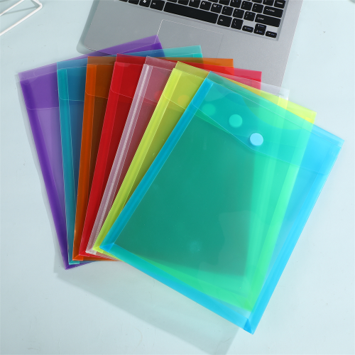 new velcro file bag transparent solid color information bag single-layer paper file storage bag office folder