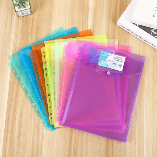 Wholesale Three-Dimensional Glossy Vertical A4 File Bag Storage Clip Color Student Paper Bag Buckle Bag Contract Bag Cross-Border