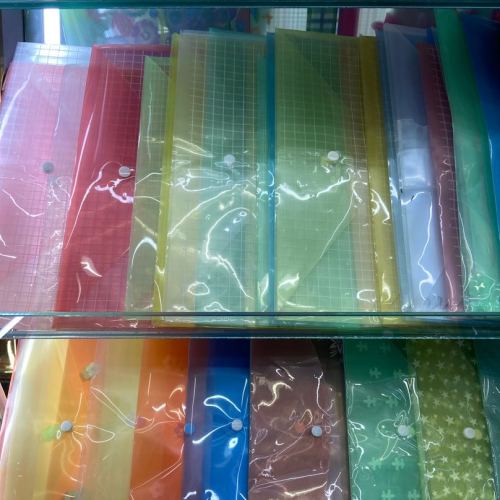 A4 Transparent Color Folder Student Storage Info Booklet Waterproof Material Bag Mesh Bag