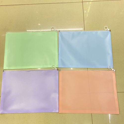 Macaron Color File Bag Stereo Edge Sliding Bag Convenient Plastic Bag Factory Direct Sales