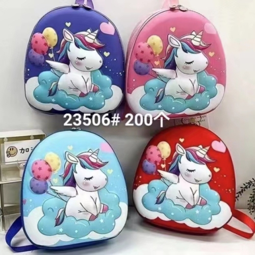 2023 new cartoon school bag kindergarten backpack unicorn school bag eggshell bag