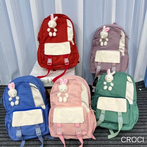 New Cartoon Schoolbag Casual Bag. Junior High School Rabbit Backpack