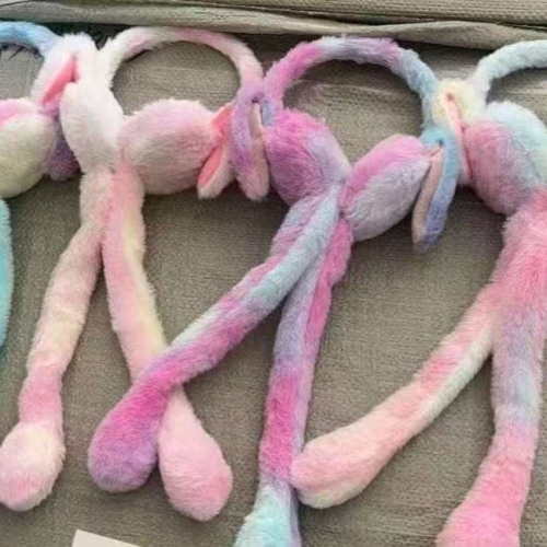 耳罩会动兔耳朵冬天耳罩卡通可爱保暖耳罩