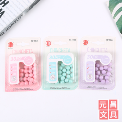 Macaron Color Fresh Push-Pins for Illuminated Globes Creative Box-Packed Plastic round Drawing Pin Photo Wall Art Push Pin Cork Nail