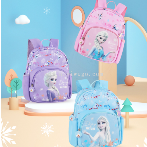 Disney Children‘s Schoolbag Kindergarten Girls Frozen Elsa 2023 New Girls Lightweight Baby‘s Backpack
