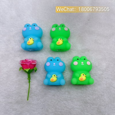 Cute Delicate Colorful Frog Shape Silicone Soft Glue Pencil Sharpener Students  School Sharpener Cheap&high quality