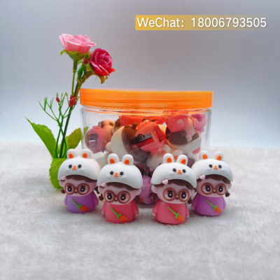 Cute Delicate Rabbit Hat Girl Silicone Soft Glue Environmental Protection Pencil Sharpener Student High Quality