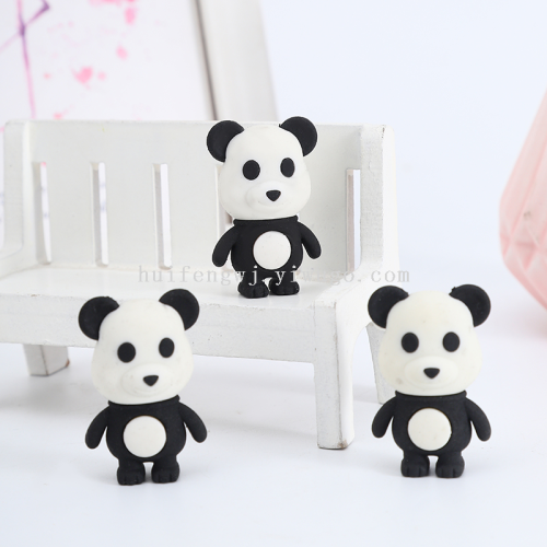 creative cartoon animal eraser 3d animal panda eraser children detachable stationery student reward small gifts
