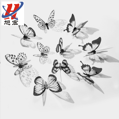 Black Butterfly three-dimensional Hollow wall Stickers Living Room Wall festive wedding Celebration decorative stickers