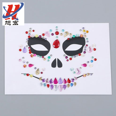 European and American Face Diamond Sticker Face Tattoo Sticker Masquerade Show Acrylic Diamond Paste Diamond Sticker